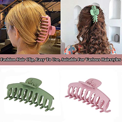 Large Matte Banana Hair Claw Clips - 8PCS Strong Hold for Women