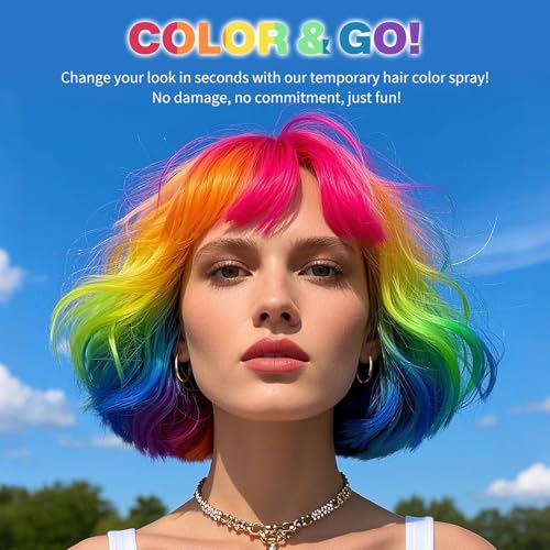 Black Temporary Hair Color Spray - Washable & Easy to Use