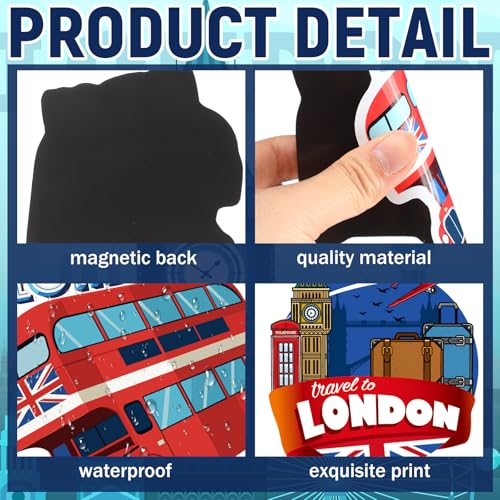 25 Pcs London Themed Refrigerator Magnets - Souvenir Gift Set