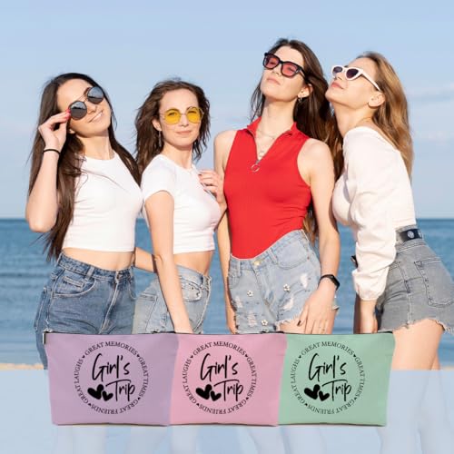 Girls Trip Makeup Bag Set - 3 Pcs Portable Cosmetic Pouches