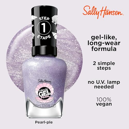 Sally Hansen Miracle Gel Nail Polish 908 Pearl-ple | Gel-Like, Long Lasting, No UV Needed | Pearlescent Lilac
