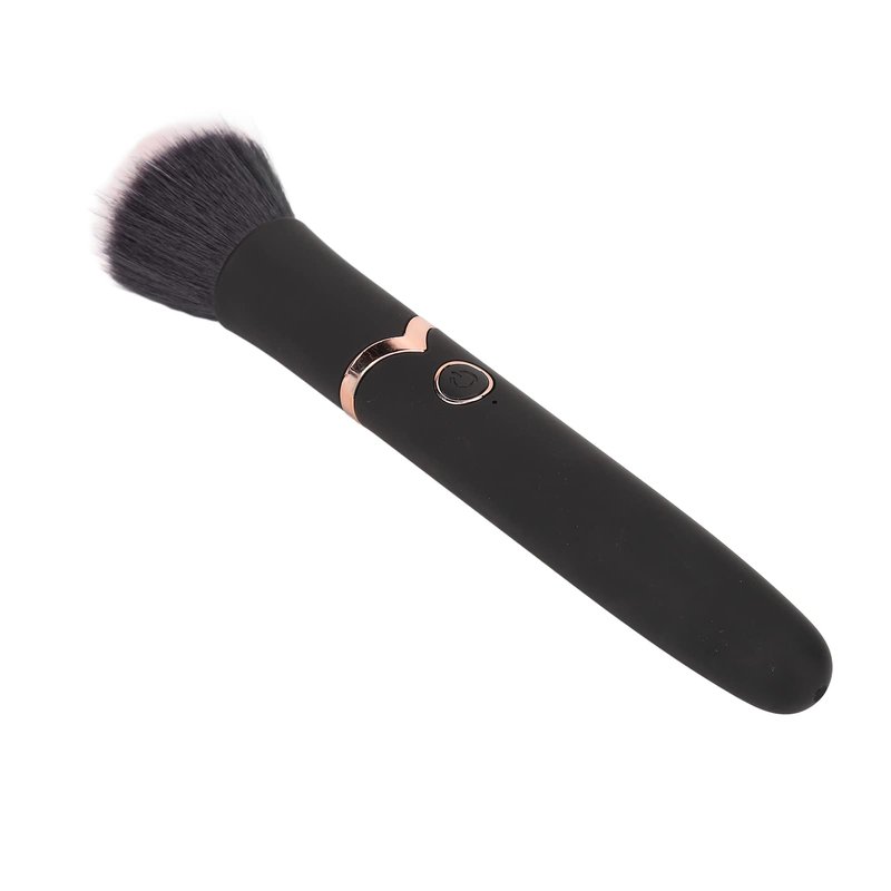 Powered Electric Makeup Brush Loose Powder Brush 10 Gears Vibration Electric Massage Brush for Makeup Blending Contouring Airbrush Finish, Black
