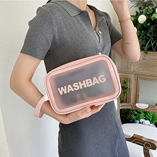 Aucuu 4-Piece Clear Toiletry Bag Set - Waterproof Travel Cosmetic Organizers