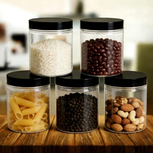 8oz Plastic Jars with Lids - 12 Pack Clear Storage Containers