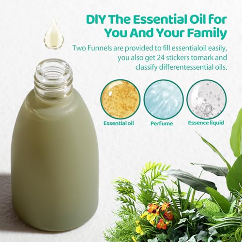 JPNK 10ml Essential Oil Roller Bottles with Stainless Steel Balls & Portable Bag – Refillable Aromatherapy & Perfume Roll-On Set