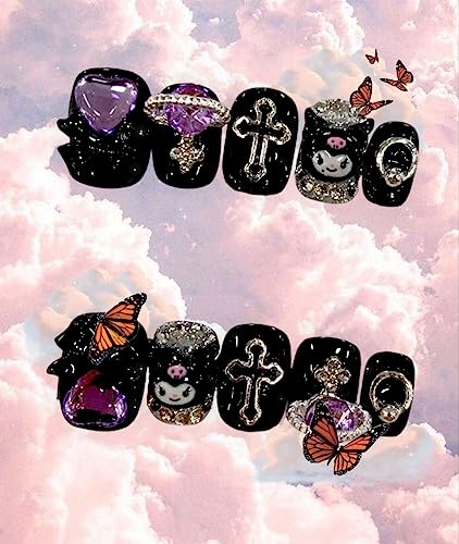 KOZUKI Kawaii Kuromi Pochacco Anime 3D Press-On Nails - KURO Variant