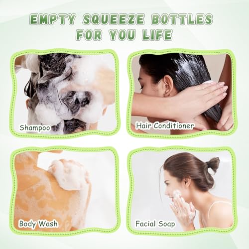 8.8 oz Refillable Travel Shampoo Bottles - 9 Pack with Flip Cap