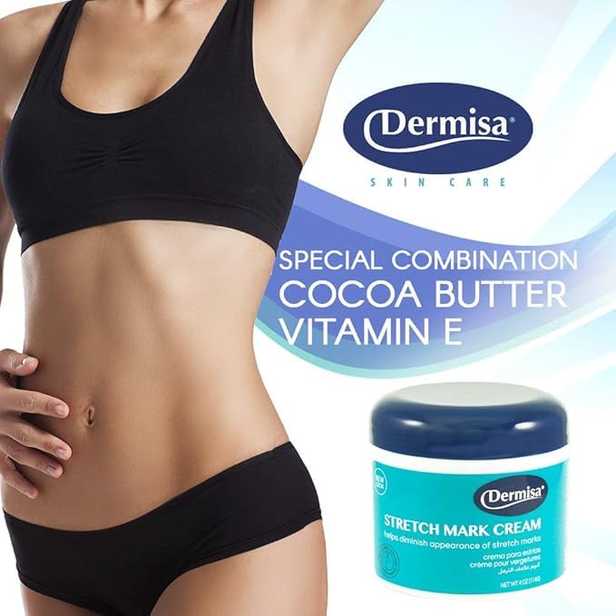 Dermisa Stretch Mark and Scar Cream with Cocoa Butter - 4 Oz