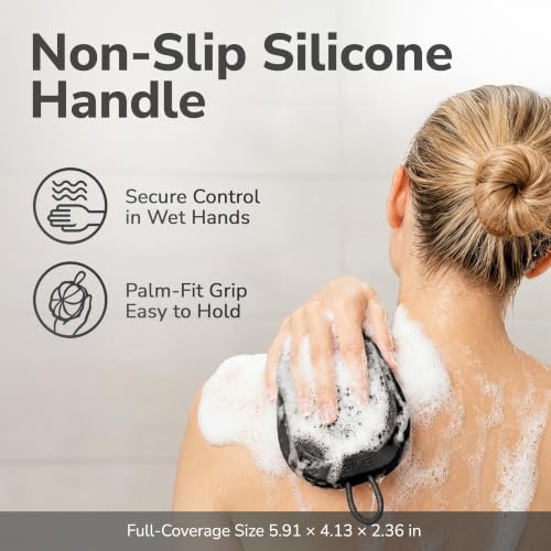 SILKLE Silicone Shower Loofah - 2-in-1 Exfoliating Body Scrubber