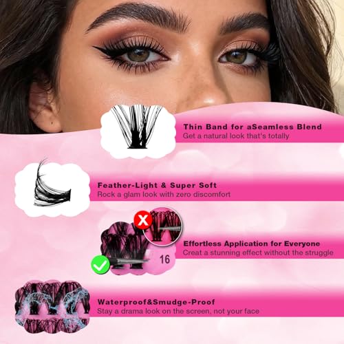 Path to Love 560pcs Lash Clusters Kit - DIY Eyelash Extensions with Bond, Seal & Tweezers for Natural & Glam Looks