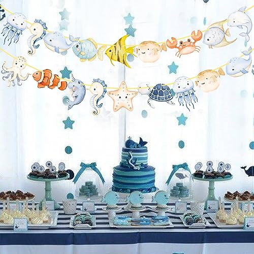 Ocean Animal Banners - 2pcs Under the Sea Party Decorations