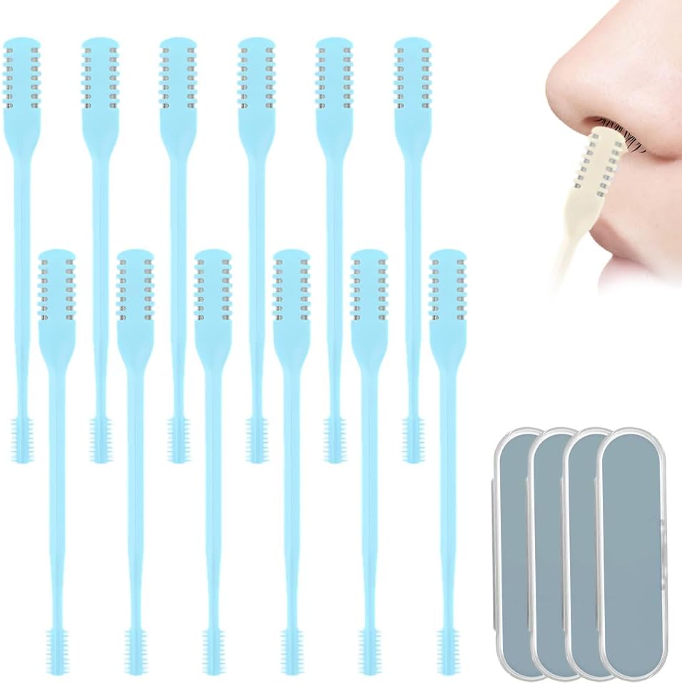 Nasal Hair Remover Tool - 360° Rotating Portable Manual Cutter | Travel Essentials, 3 PCS, Beige