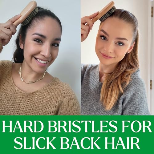 GranNaturals Hard Bristle Hair Brush for Men & Women - Thick, Curly, Slick Back & Wave Styling
