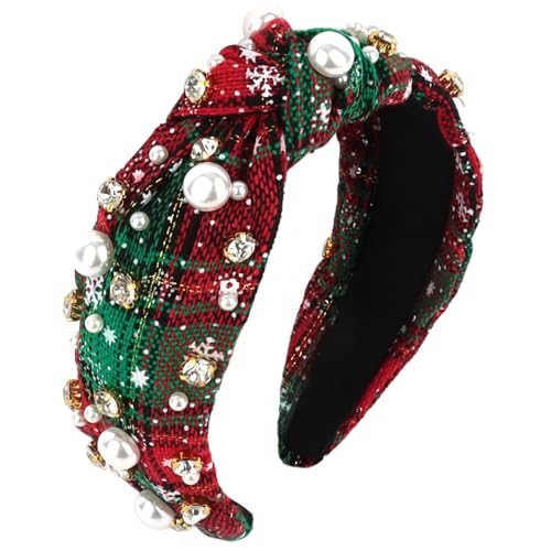 CURASA Green Christmas Headband for Women & Girls Elegant Holiday Hair Accessory