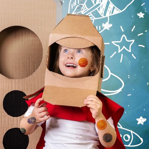 Charlent Kids Planets Temporary Tattoos - 74 Fun Designs for Parties