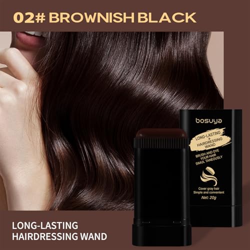ADMD Temporary Hair Color Stick - 2 Pack Brownish Black Root Touch Up