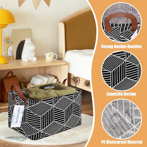 Rectangular Collapsible Storage Basket - Black Diamond Organizer