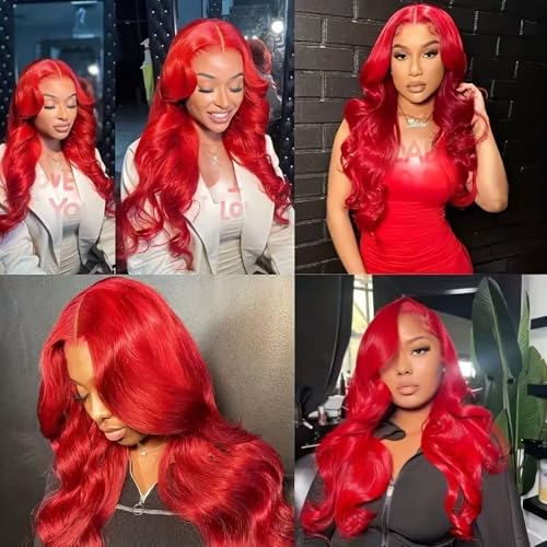 Raivide Red Body Wave Human Hair Bundles 12 Inch - Unprocessed Virgin Hair, 3 Pack