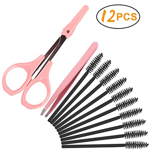 HiMo 12-in-1 Eyebrow Grooming Kit with Curved Scissors & Tweezers