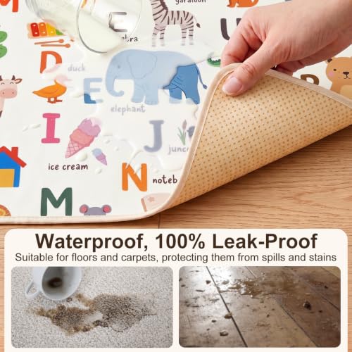 Basumee Waterproof Splat Mat for High Chair | 46"x42" Non-Slip