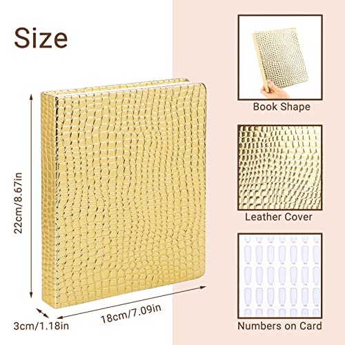 Segbeauty 120 Nail Color Chart Display Book - Golden Nail Polish Organizer