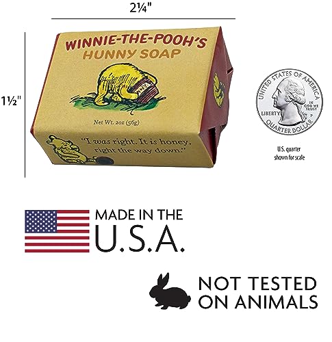 Winnie-the-Pooh Hunny Soap 2oz – Made in USA, Exfoliating Honey Oatmeal Bar
