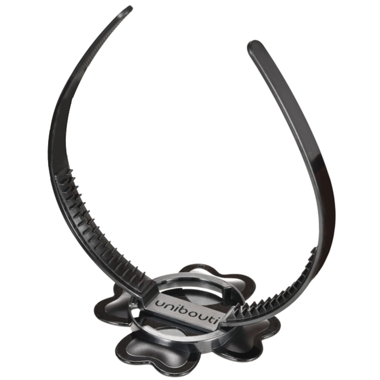 unibouti Graduation Cap Headband Insert Black - Original Four Leaves Clover - Secure Your Grad Cap on Curly, Natural Hair, Braids, Locs, Twists and Straight Hair
