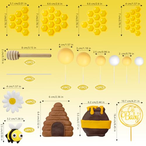 Bumble Bee Cake Topper Set for Birthday Party Decorations