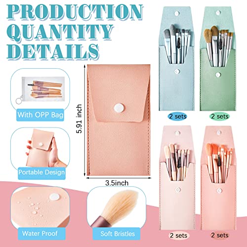Travel Makeup Brush Set with Bag - 8 Pcs Professional Cosmetic Tools for On-the-Go