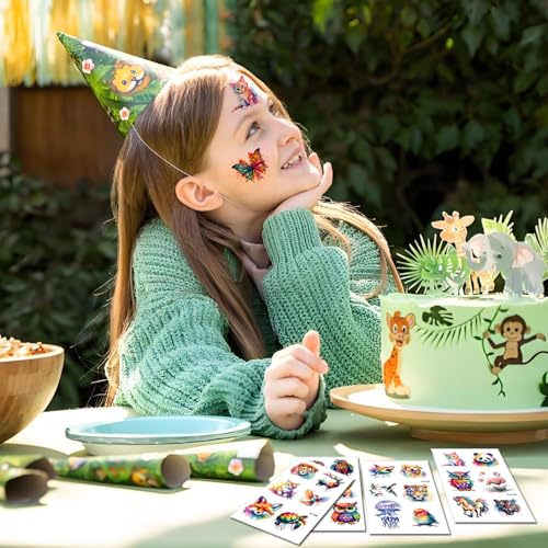 60 PCS Watercolor Animal Temporary Tattoos for Kids' Parties