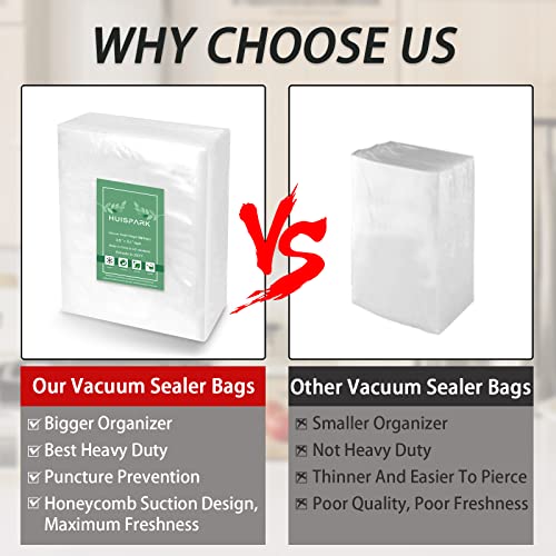 HUISPARK Vacuum Sealer Bags - 100Pcs 3.5" x 5.1" Heavy Duty Food Storage