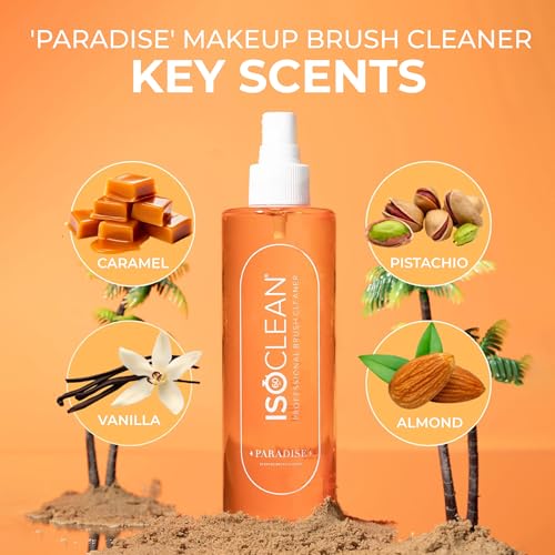 Isoclean Makeup Brush Cleaner Spray Paradise Fragrance 3 fl oz - Fast Drying, No Rinse