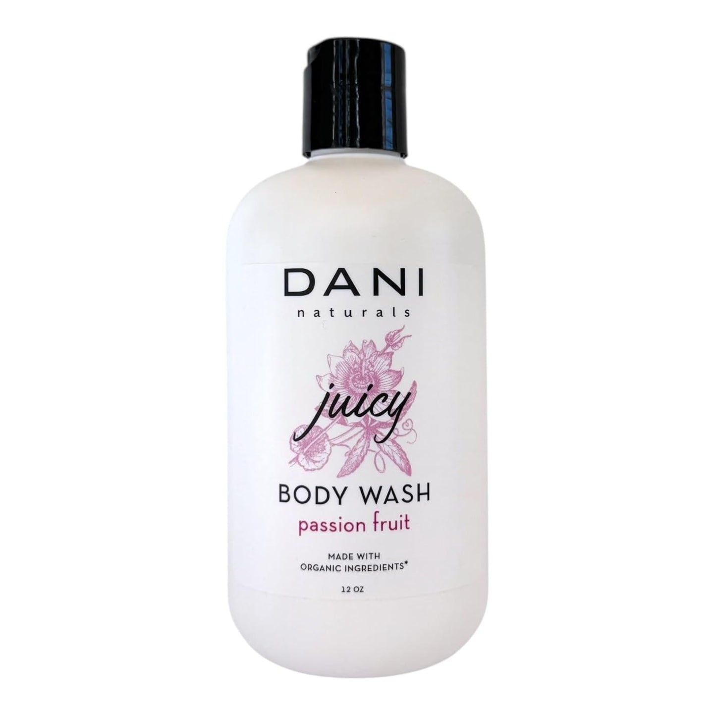 DANI Naturals Sandalwood Vanilla Body Wash - Vegan & Sulfate-Free | Organic Ingredients, 12 fl oz
