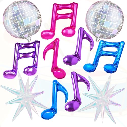 11-Piece Music Theme Balloon Set - K-Pop Disco & Note Balloons