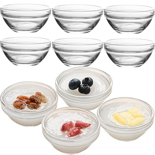 10 Pack 2.5oz Clear Glass Ramekins for Dipping & Prep