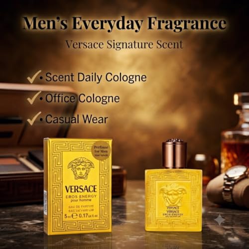 Versace Eros Energy Mini Cologne for Men, 0.17 oz EDP Splash