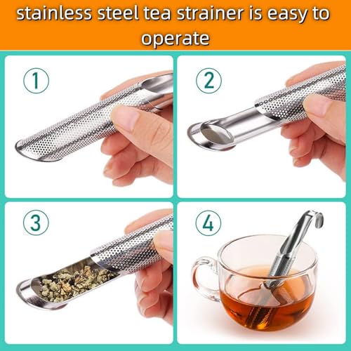 Stainless Steel Loose Leaf Tea Infuser Set - 3 Tea Strainers with Brush