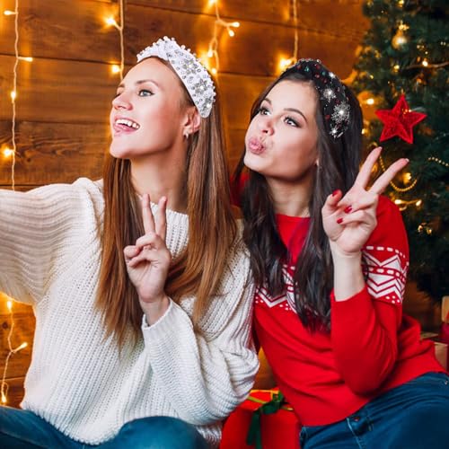 GLBCC Snowflake Headband B - Women's Christmas Pearl Rhinestone Holiday Hair Accessory