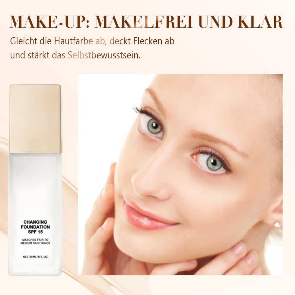 Color Changing Foundation for Mature Skin - Flawless Coverage, Lightweight Formula | Adapts to All Skin Tones (1 PCS)