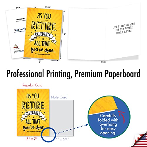 Funny Retirement Greeting Cards - Set of 3 with Envelopes