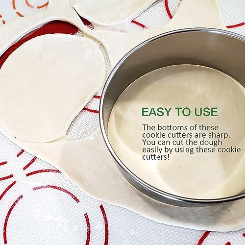 14-Piece Stainless Steel Round Cookie Cutter Set - Multi-Size Biscuit Cutters for Baking