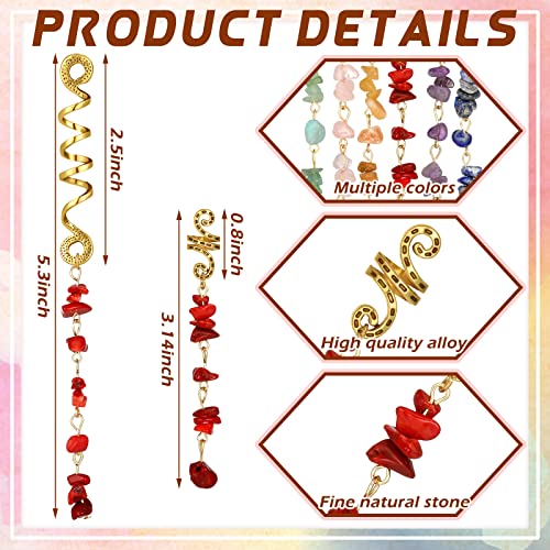BBTO 12 Pcs Gold Dreadlock Hair Cuffs for Braids Bright Colors