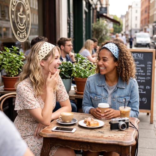 Polka Dot Headbands for Women - 6PCS Retro Y2K Hair Accessories