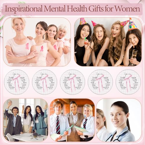 30 Pcs Mini Christian Compact Mirrors with Bible Verses, Pink Bow Makeup Gift