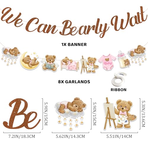 Teddy Bear Baby Shower Decorations - We Can Bearly Wait Party Set