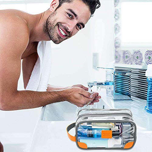 Lermende Clear Travel Toiletry Bag for Men, Waterproof Dopp Kit Organizer