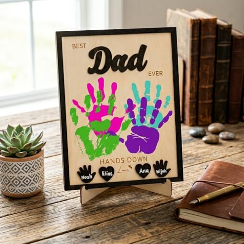 Personalized Best Dad Ever Handprint Art Kit - DIY Father's Day Gift