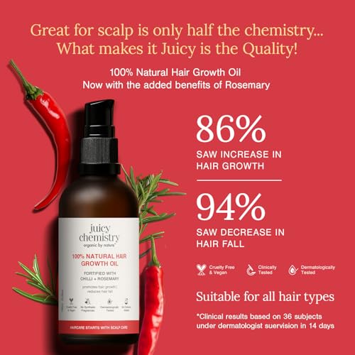 Juicy Chemistry Organic Chilli & Rosemary Hair Growth Oil - 30ml