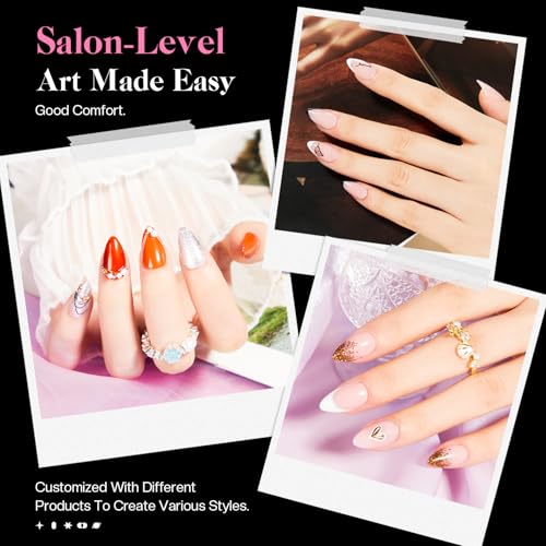 Glamonade 312pcs Short Almond Gel Nail Tips - Professional Press On Extensions