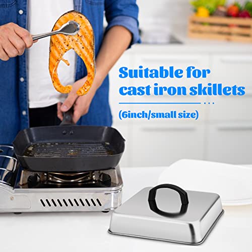 6-Inch Stainless Steel Cheese Melting Dome - Griddle Cover for Cooking